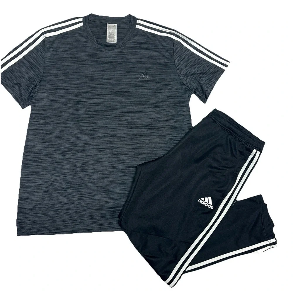 Adidas Sportswear Lot Of 2 Mens XL Tiro Track Pants Joggers Performance T Shirt